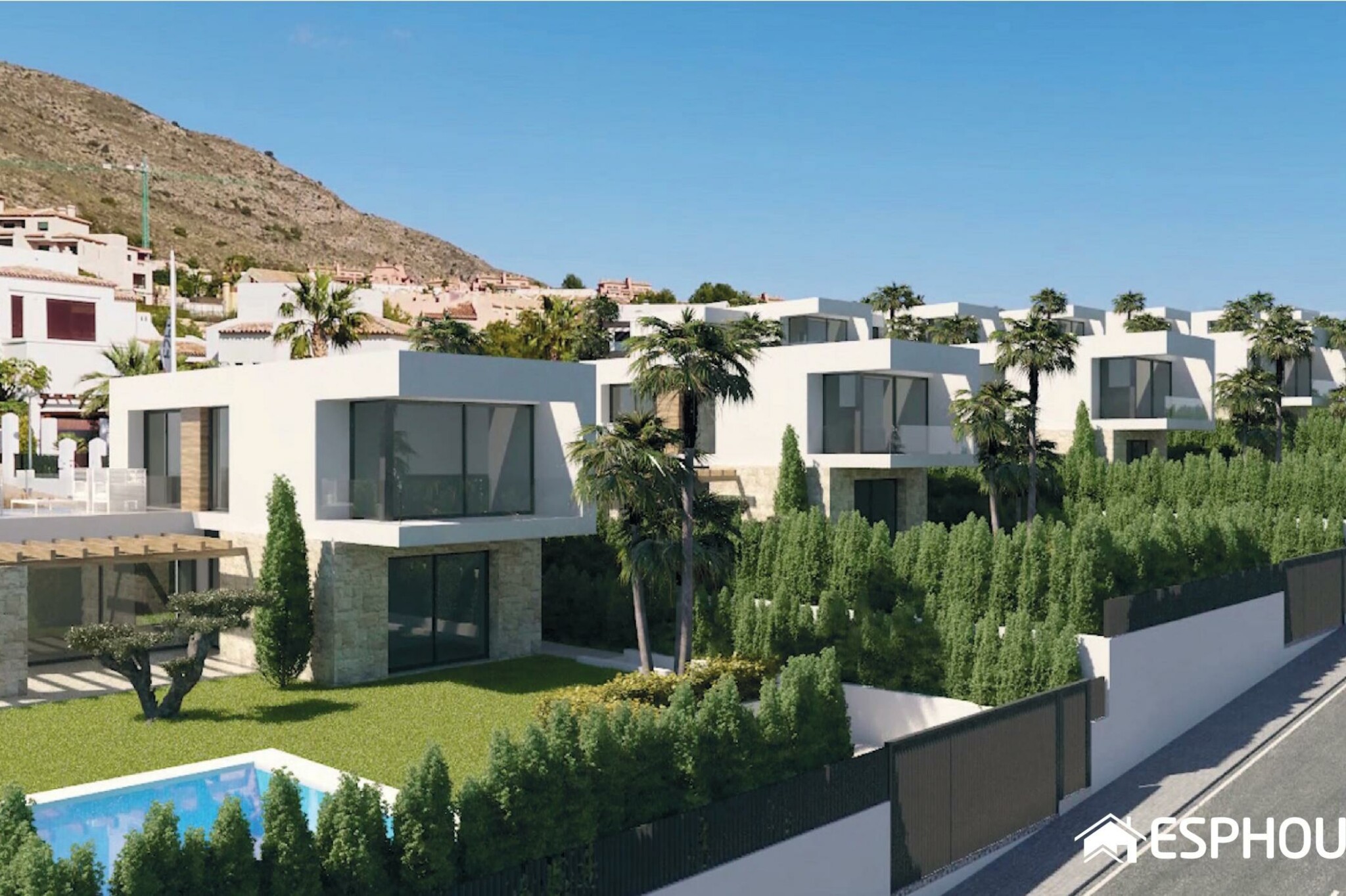 SEAVIEW 5. Detached villas in Sierra Cortina, 5 minutes from Benidorm.