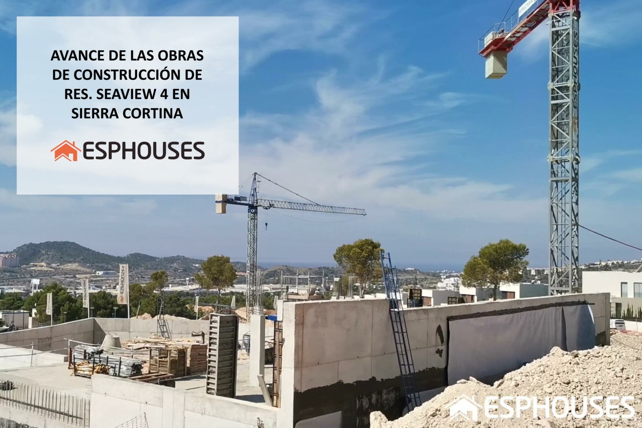 Progress of the construction works of the villas of Res. SEAVIEW 4 in Sierra Cortina